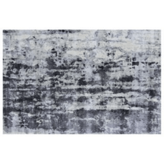 8' x 11' White And Blue Abstract Hand Loomed Area Rug
