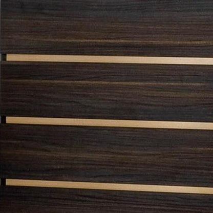 33" Drk Brown White Marble Manufactured Wood + Solid Wood Stainless Steel Five Drawer Standard Chest