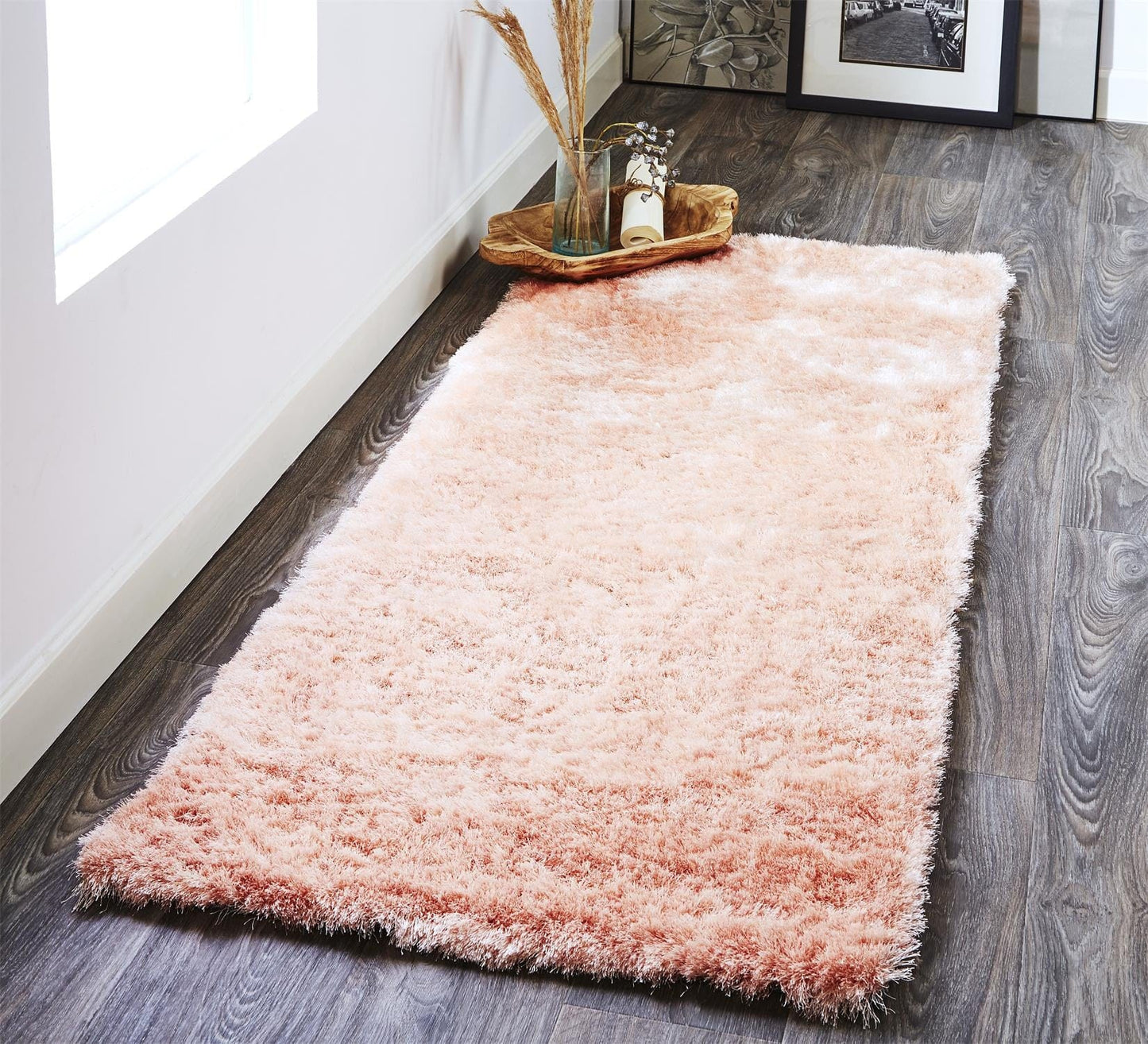 2' X 3' Pink Shag Tufted Handmade Area Rug