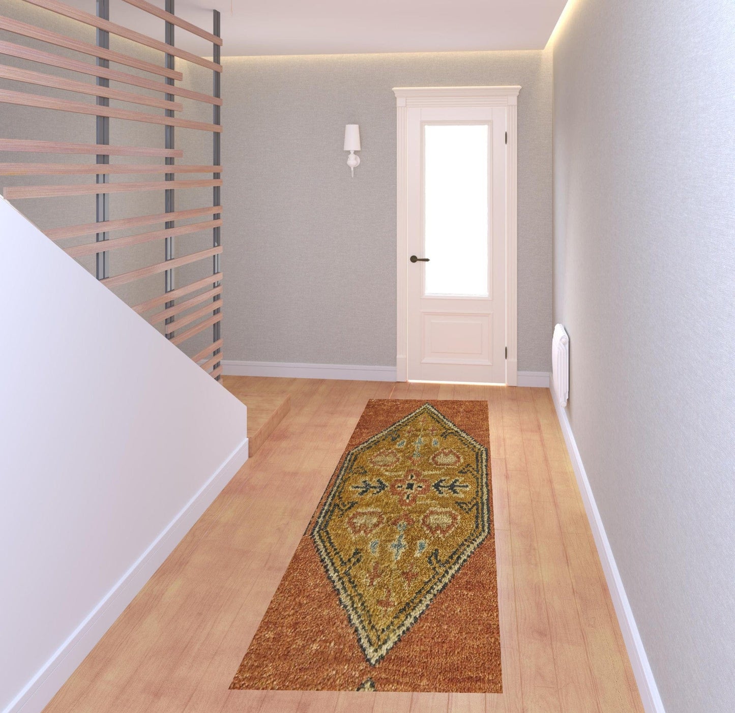 5' X 8' Blue Gray And Taupe Wool Floral Hand Knotted Stain Resistant Area Rug