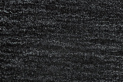 4' X 6' Black Wool Hand Woven Stain Resistant Area Rug