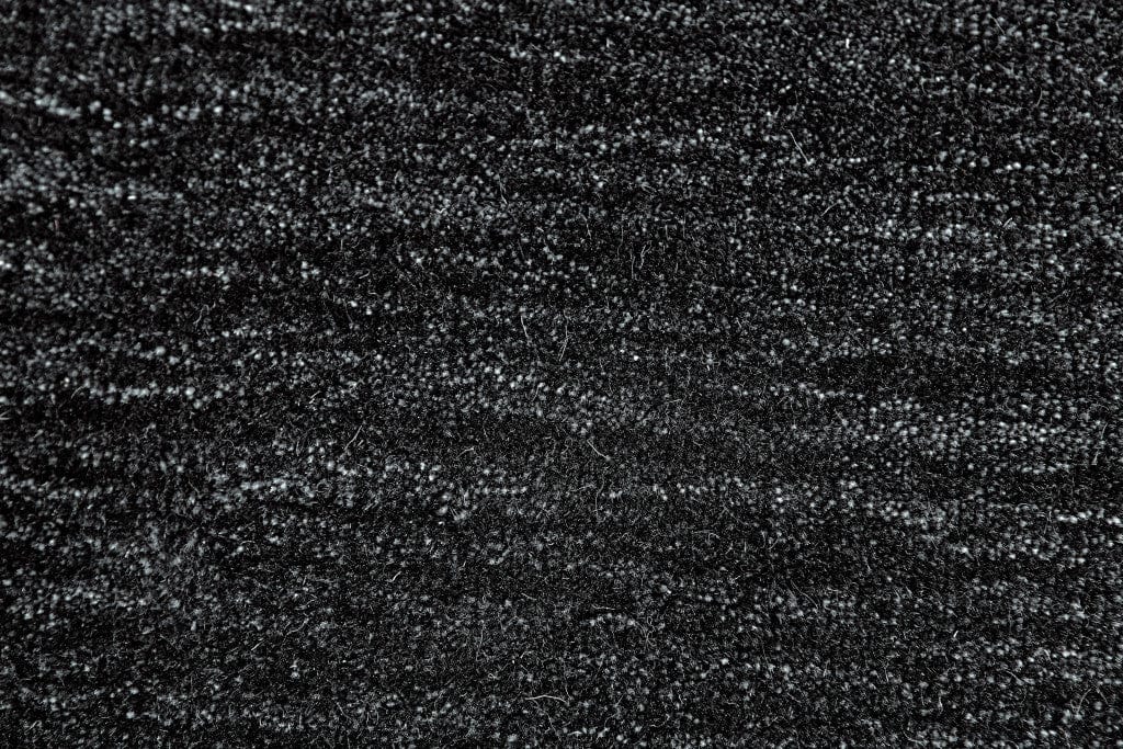 4' X 6' Black Wool Hand Woven Stain Resistant Area Rug