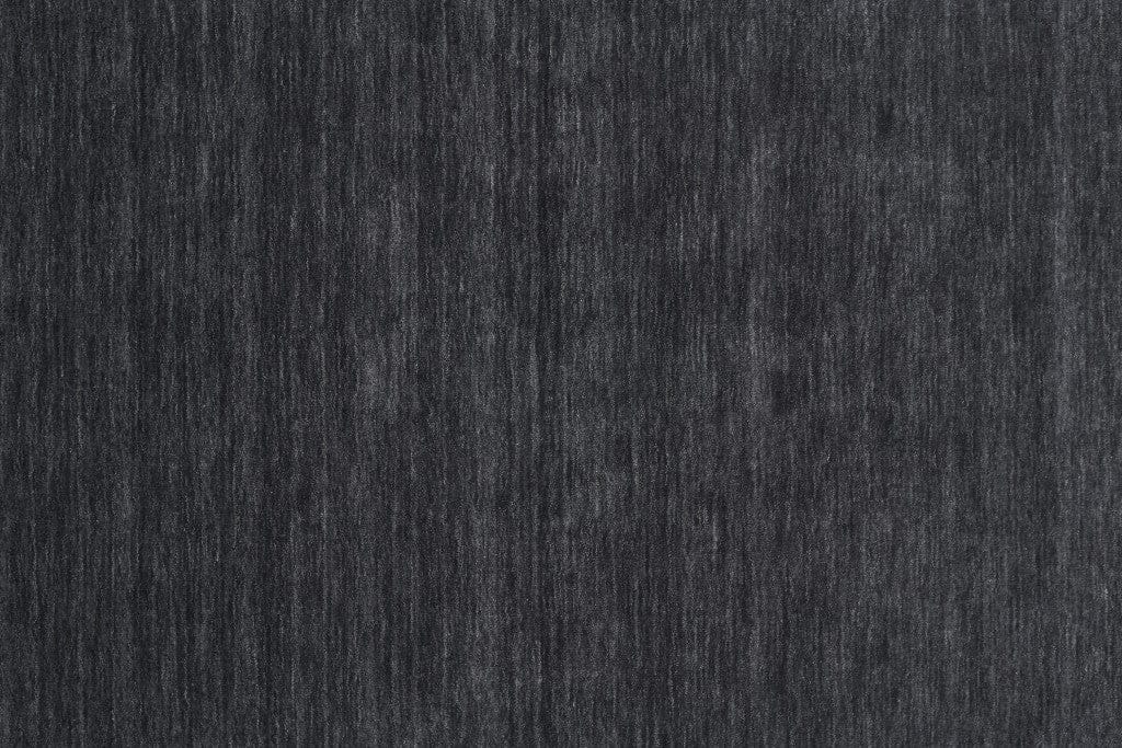 4' X 6' Black Wool Hand Woven Stain Resistant Area Rug