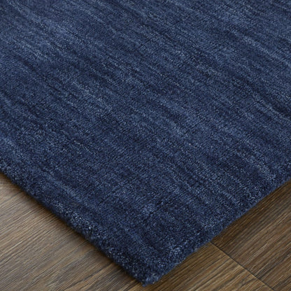 4' X 6' Black Wool Hand Woven Stain Resistant Area Rug