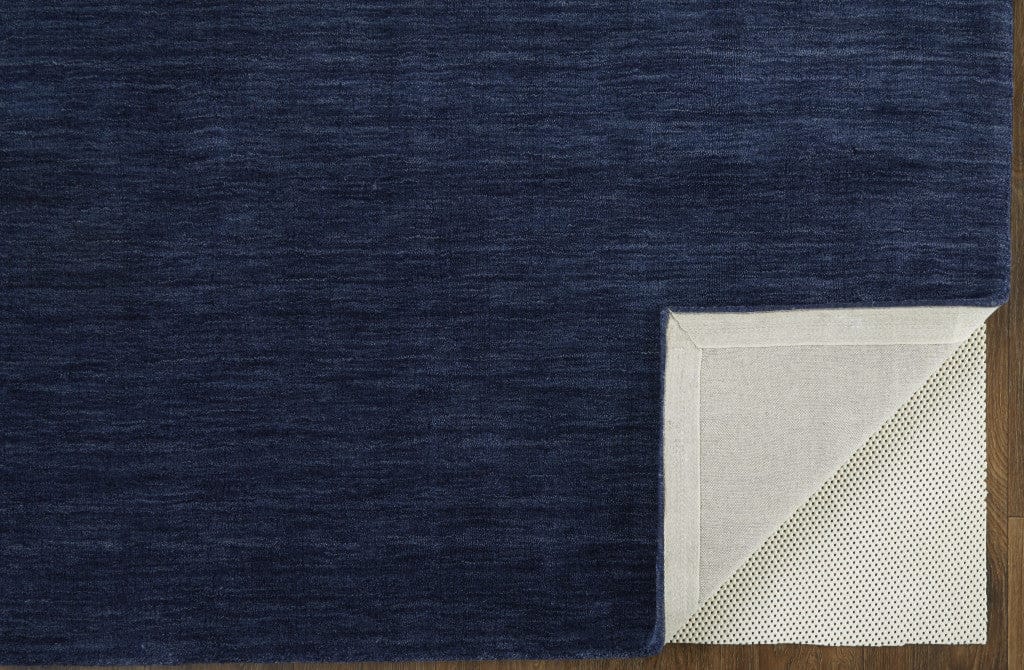 4' X 6' Black Wool Hand Woven Stain Resistant Area Rug