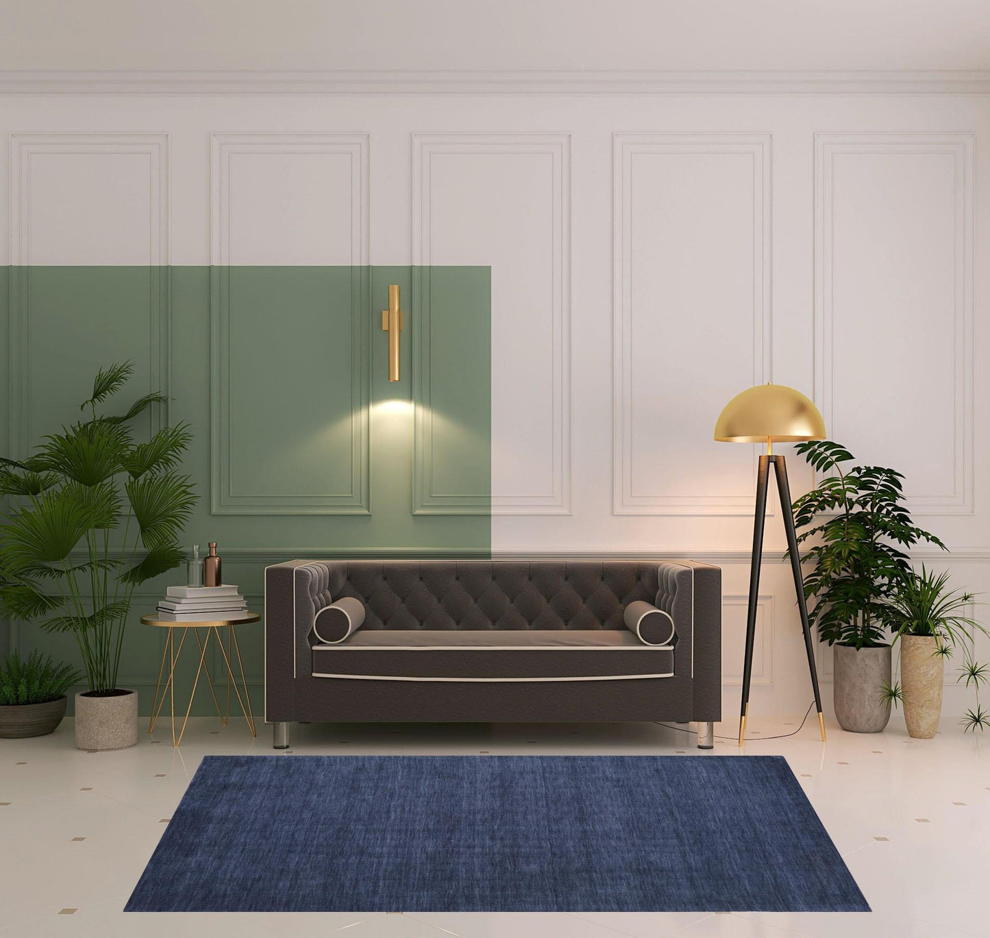 4' X 6' Black Wool Hand Woven Stain Resistant Area Rug