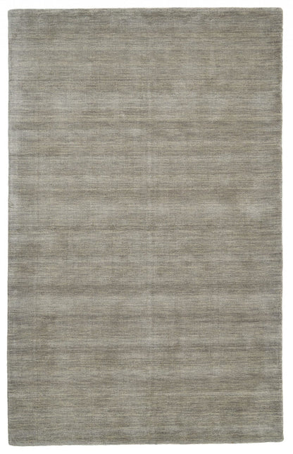 4' X 6' Black Wool Hand Woven Stain Resistant Area Rug