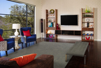 4' X 6' Black Wool Hand Woven Stain Resistant Area Rug