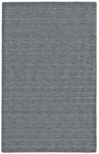 4' X 6' Black Wool Hand Woven Stain Resistant Area Rug