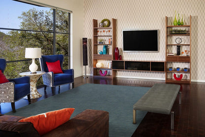 4' X 6' Black Wool Hand Woven Stain Resistant Area Rug