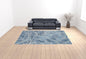 4' X 6' Blue And Ivory Wool Geometric Tufted Handmade Area Rug