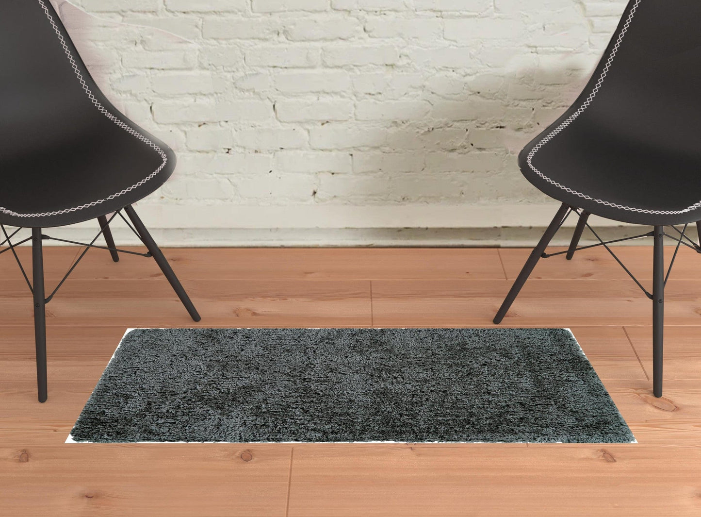 2' X 3' Gray Silver And Taupe Shag Tufted Handmade Stain Resistant Area Rug