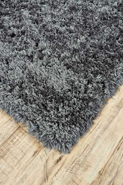 2' X 3' Gray Silver And Taupe Shag Tufted Handmade Stain Resistant Area Rug