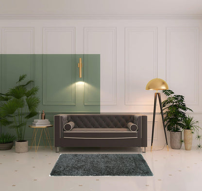 2' X 3' Gray Silver And Taupe Shag Tufted Handmade Stain Resistant Area Rug