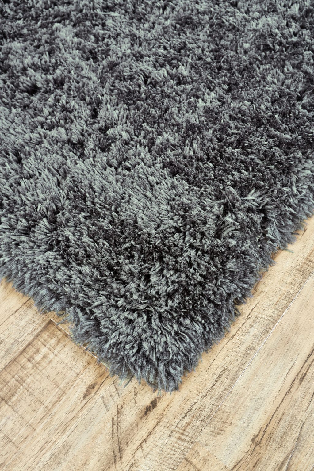 2' X 3' Gray Silver And Taupe Shag Tufted Handmade Stain Resistant Area Rug