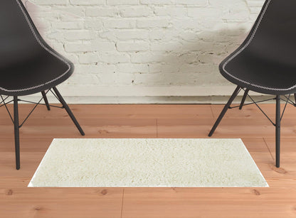 2' X 3' Gray Silver And Taupe Shag Tufted Handmade Stain Resistant Area Rug