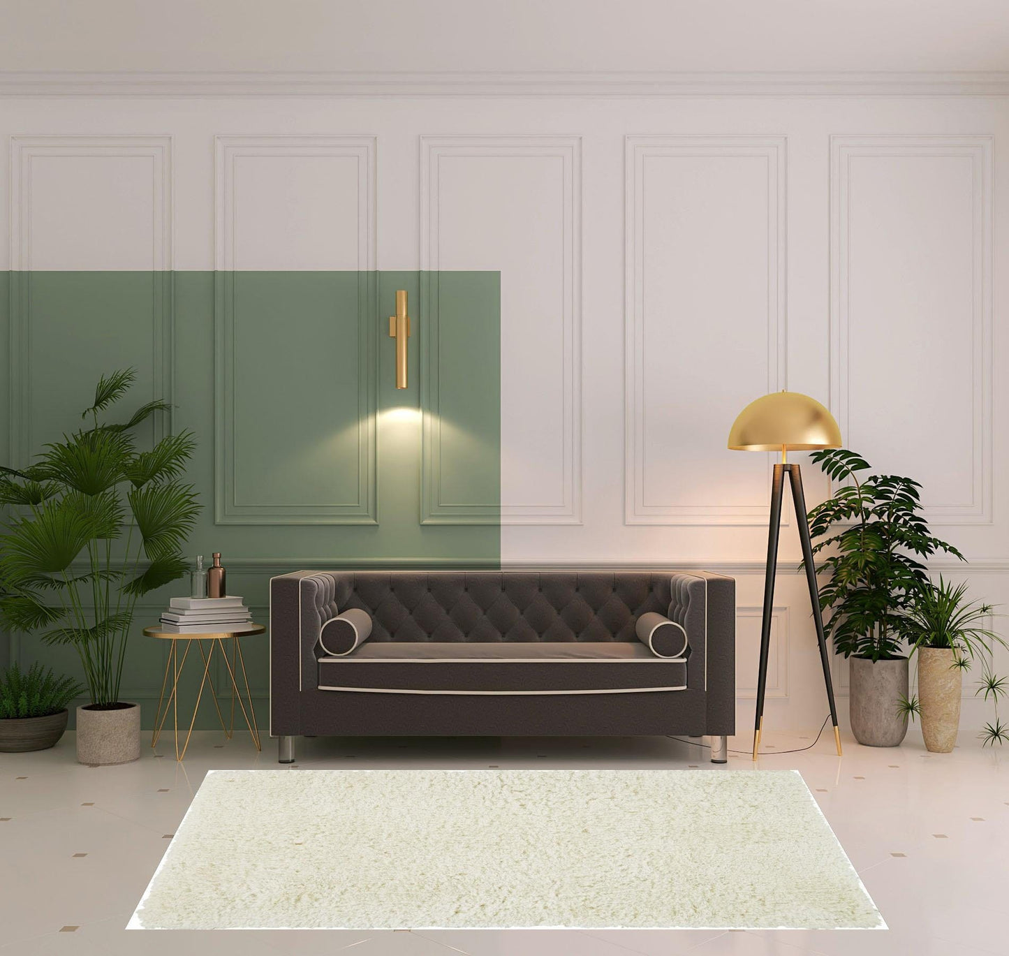 2' X 3' Gray Silver And Taupe Shag Tufted Handmade Stain Resistant Area Rug