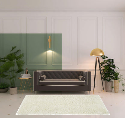 2' X 3' Gray Silver And Taupe Shag Tufted Handmade Stain Resistant Area Rug