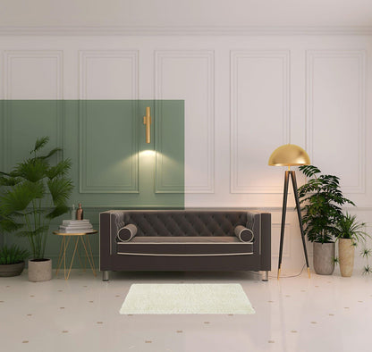 2' X 3' Gray Silver And Taupe Shag Tufted Handmade Stain Resistant Area Rug