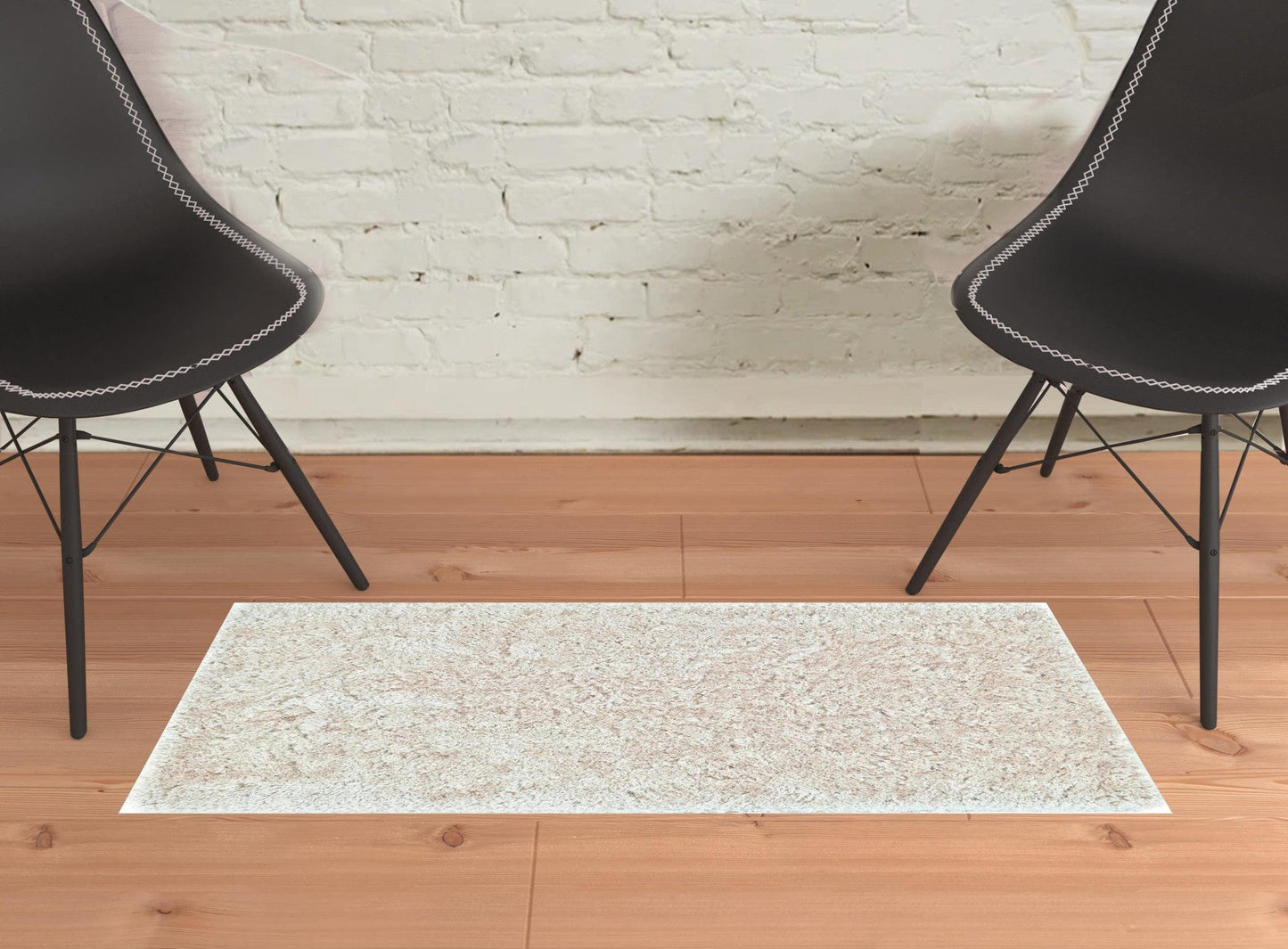 2' X 3' Gray Silver And Taupe Shag Tufted Handmade Stain Resistant Area Rug