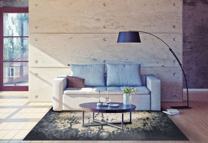 4' X 6' Black Gray And Gold Geometric Stain Resistant Area Rug