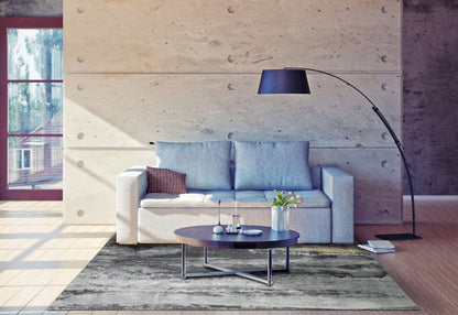 4' X 6' Gray And Black Abstract Stain Resistant Area Rug