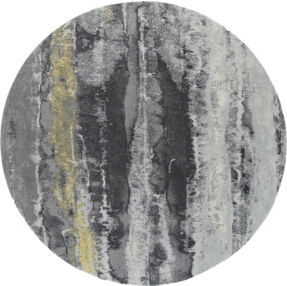 4' X 6' Gray And Black Abstract Stain Resistant Area Rug