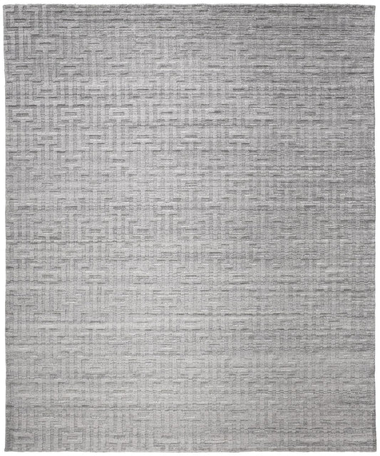 5' X 8' Silver Floral Hand Woven Area Rug