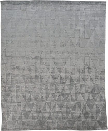 4' X 6' Taupe Geometric Hand Woven Area Rug