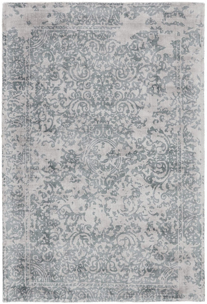 4' X 6' Blue And Gray Abstract Hand Woven Area Rug