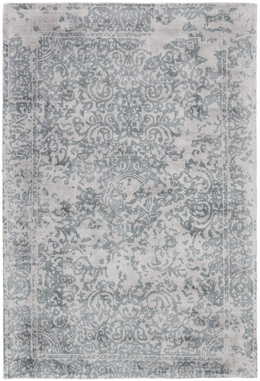 4' X 6' Blue And Gray Abstract Hand Woven Area Rug