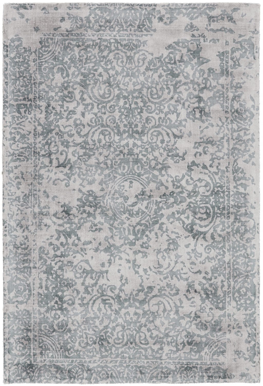 4' X 6' Blue And Gray Abstract Hand Woven Area Rug