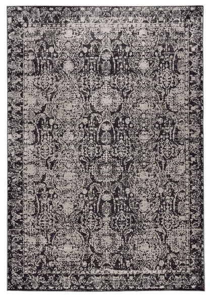 5' X 8' Gray And Ivory Abstract Stain Resistant Area Rug