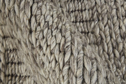 4' X 6' Ivory Gray And Tan Wool Hand Woven Stain Resistant Area Rug