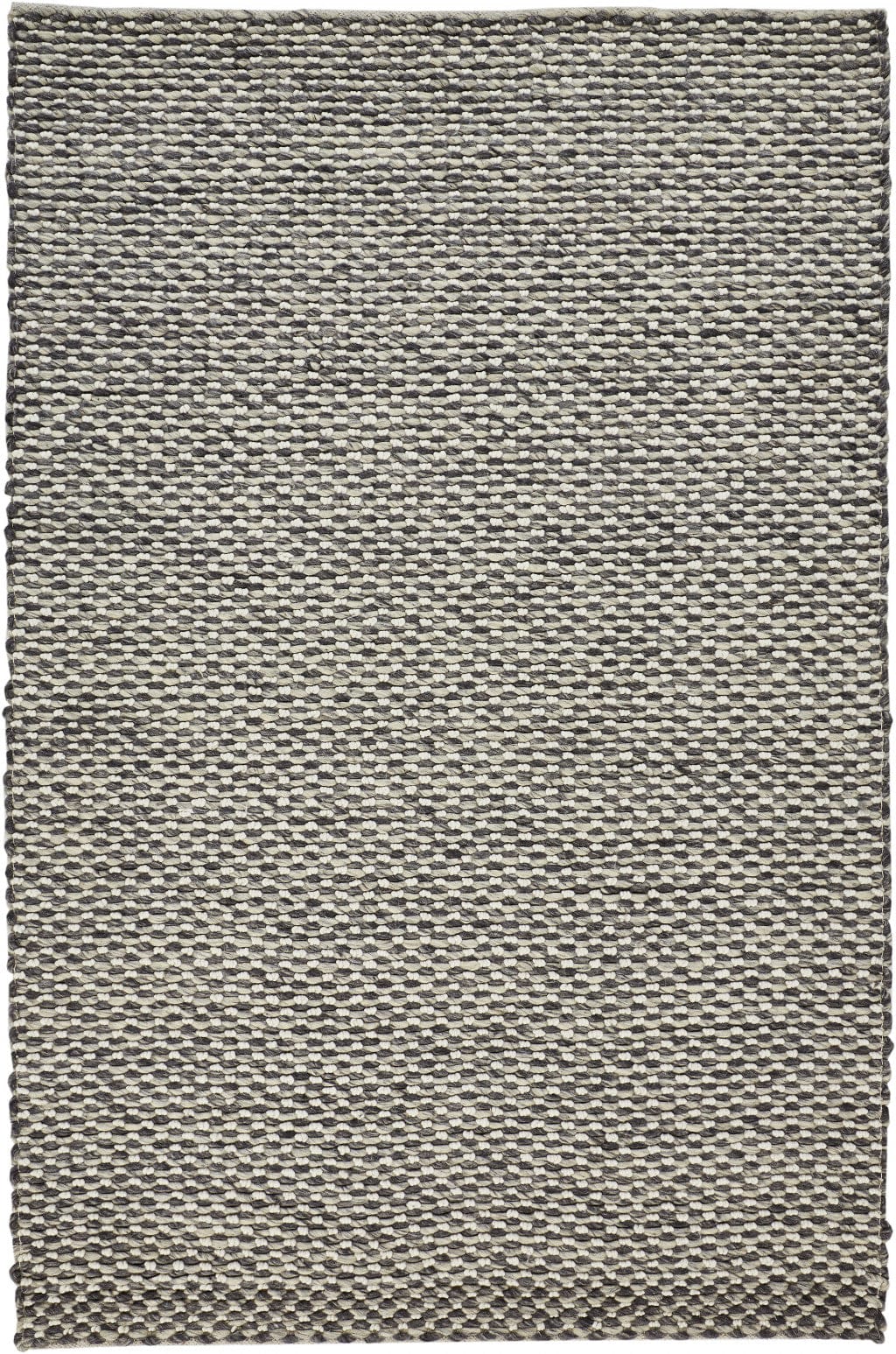 4' X 6' Gray And Ivory Wool Floral Hand Woven Stain Resistant Area Rug