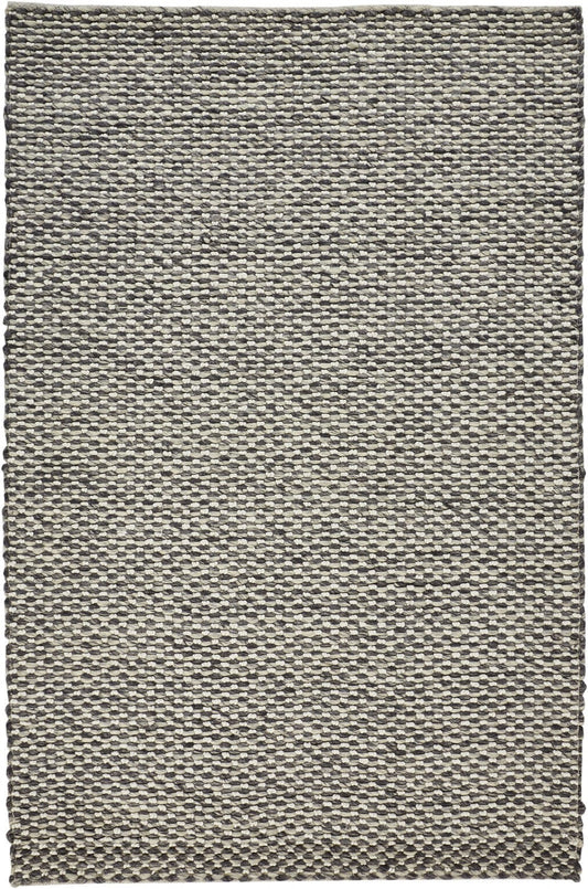 4' X 6' Gray And Ivory Wool Floral Hand Woven Stain Resistant Area Rug