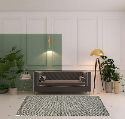 4' X 6' Gray And Ivory Wool Floral Hand Woven Stain Resistant Area Rug