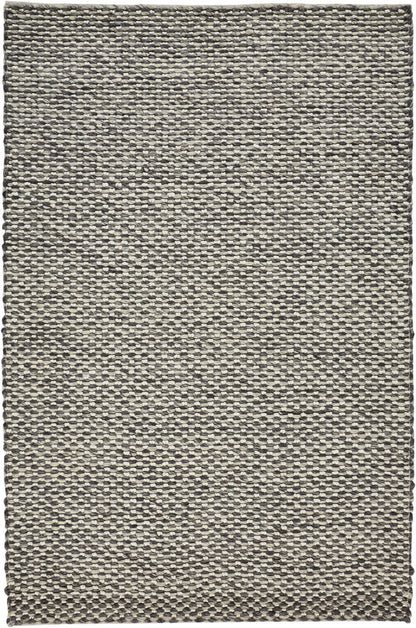 4' X 6' Gray And Ivory Wool Floral Hand Woven Stain Resistant Area Rug