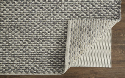 4' X 6' Gray And Ivory Wool Floral Hand Woven Stain Resistant Area Rug