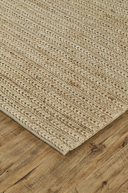 4' X 6' Tan Ivory And Taupe Hand Woven Area Rug