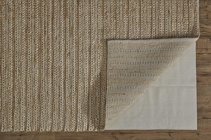 4' X 6' Tan Ivory And Taupe Hand Woven Area Rug