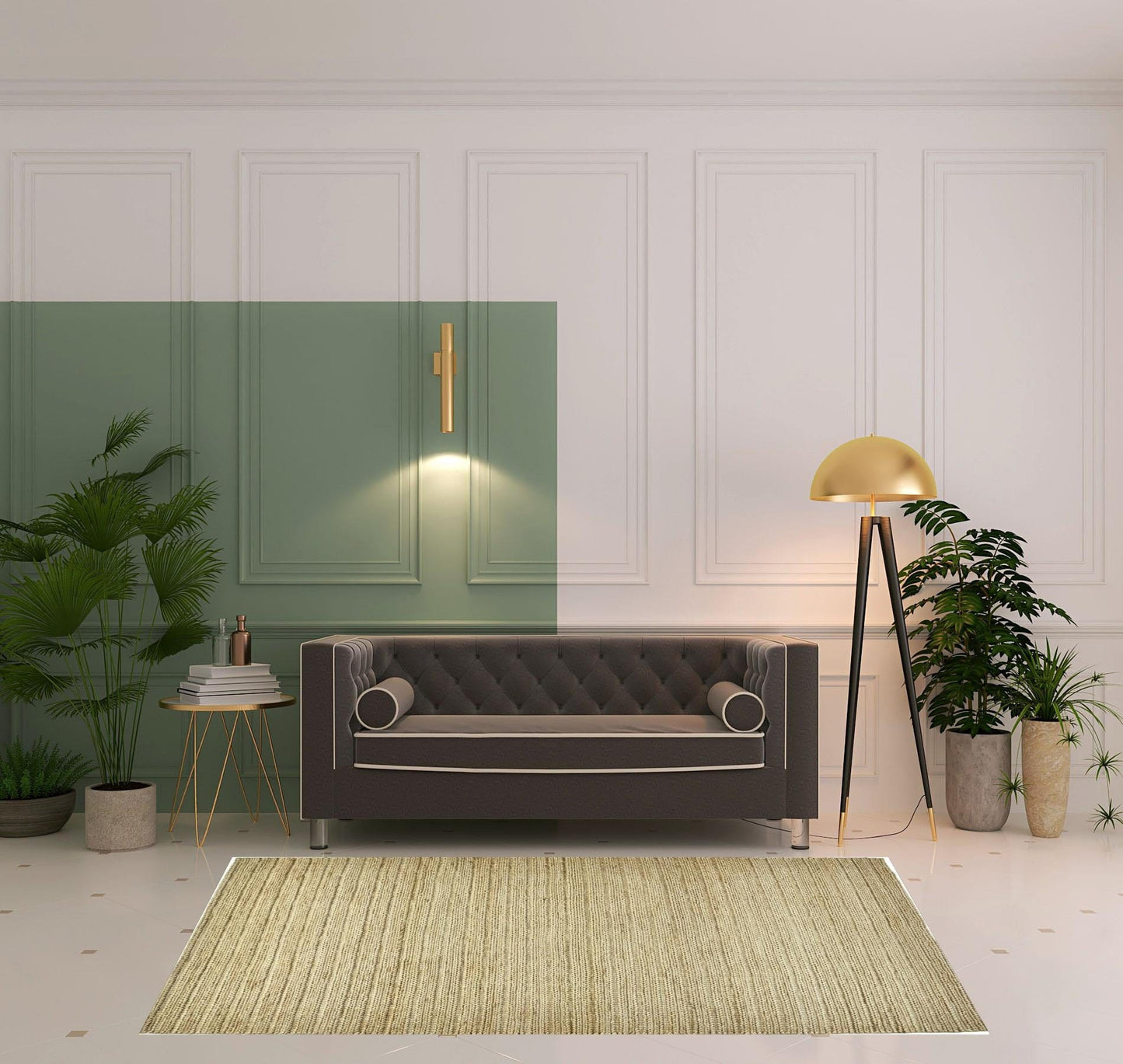 4' X 6' Tan Ivory And Taupe Hand Woven Area Rug