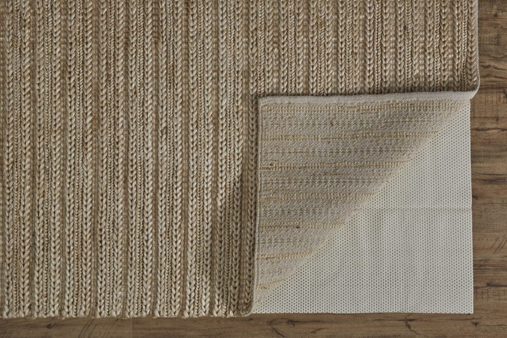 4' X 6' Tan Ivory And Taupe Hand Woven Area Rug