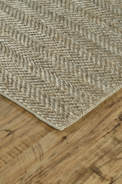 4' X 6' Tan And Gray Hand Woven Area Rug