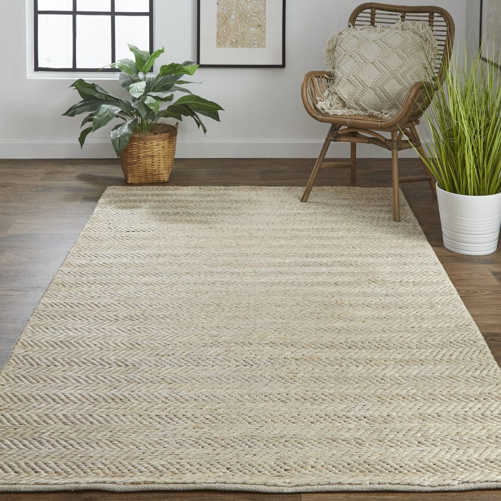 4' X 6' Tan And Gray Hand Woven Area Rug