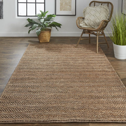 4' X 6' Tan And Gray Hand Woven Area Rug