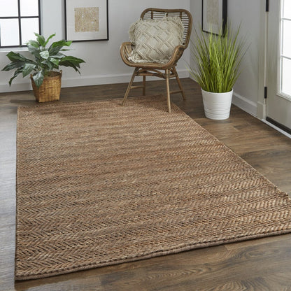 4' X 6' Tan And Gray Hand Woven Area Rug