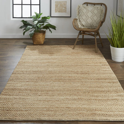 4' X 6' Tan And Gray Hand Woven Area Rug