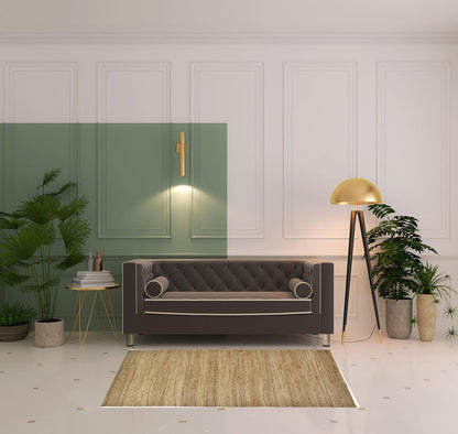 4' X 6' Tan And Gray Hand Woven Area Rug