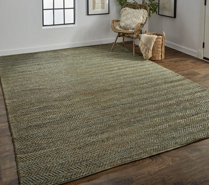 4' X 6' Tan And Gray Hand Woven Area Rug